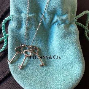 Tiffany & co 3 Key Silver Necklace 925